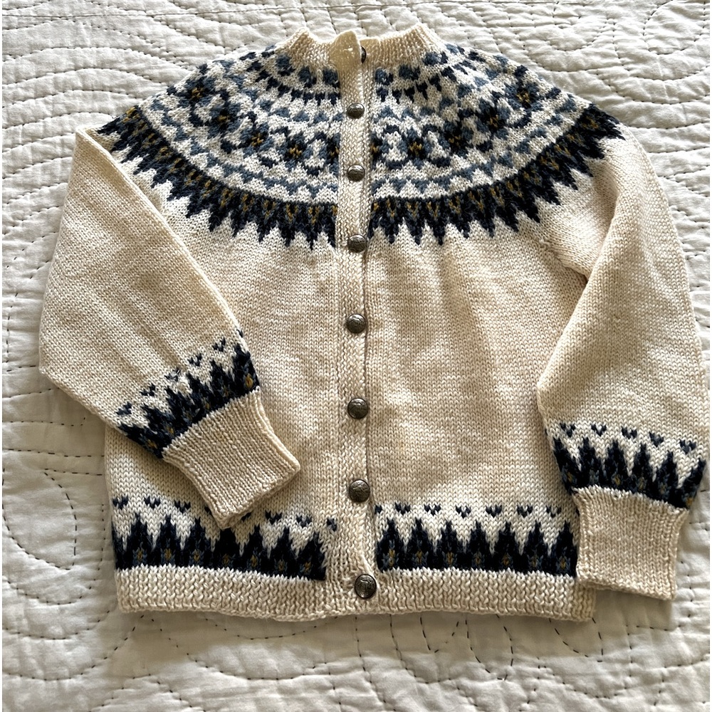 William Schmidt Co Fair Isle vintage wool Sweater cardigan
